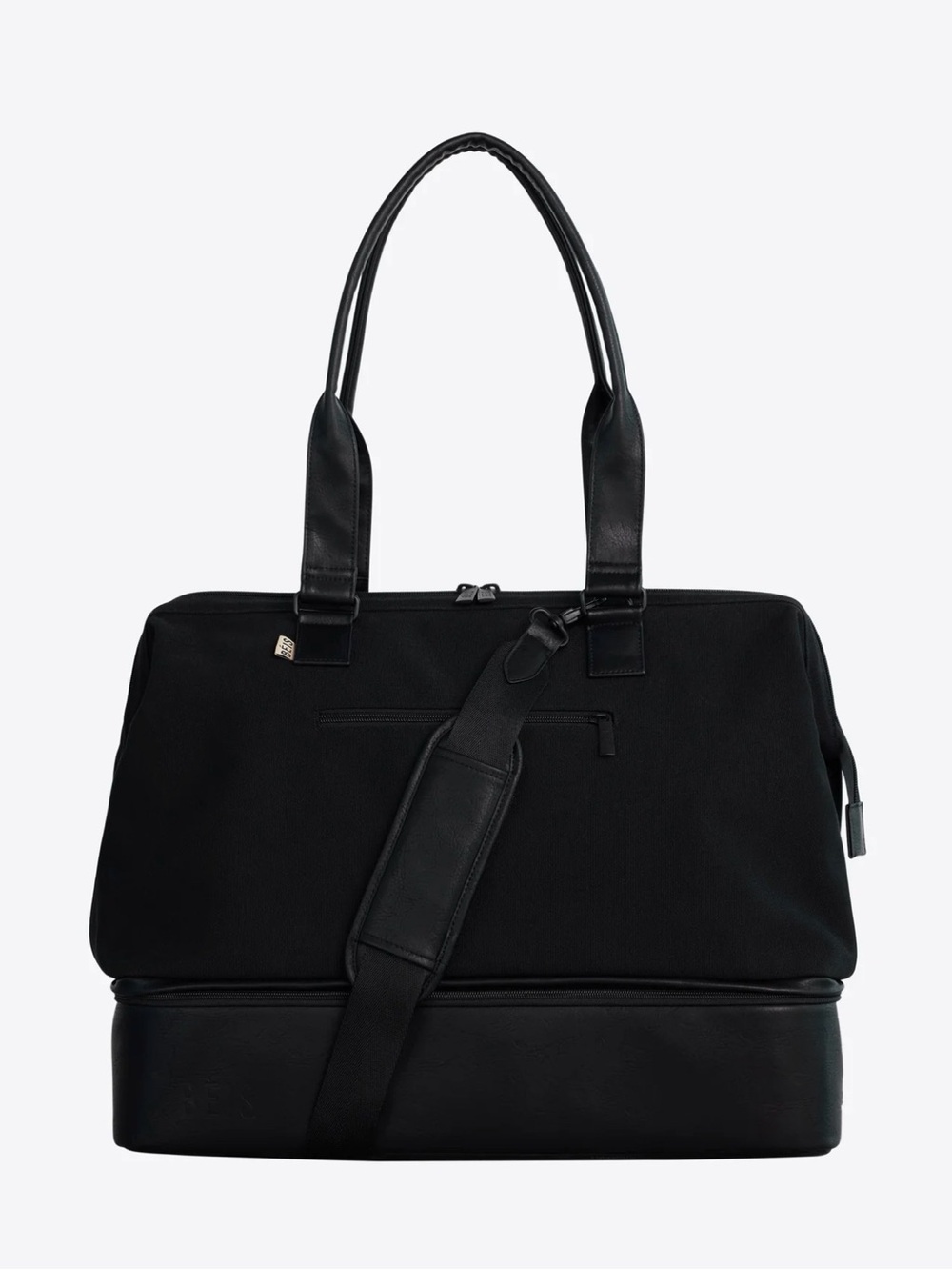BEIS Black Duffel Tote with Detachable Shoulder Strap